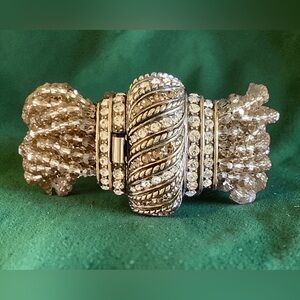 Heidi Daus Art Deco Swarovski Crystal Statement Bracelet. NIB